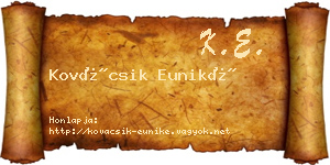 Kovácsik Euniké névjegykártya